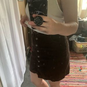 Brown Corduroy button up skirt 12⭐️